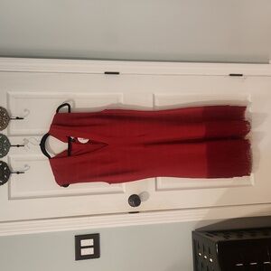 Venus plunge neck bodycon bandage dress with fringe hem size 16